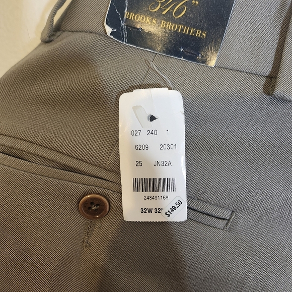 New Brooks Brothers 346 100% Wool Pleated Brown Dress Pants Men’s 32x32
